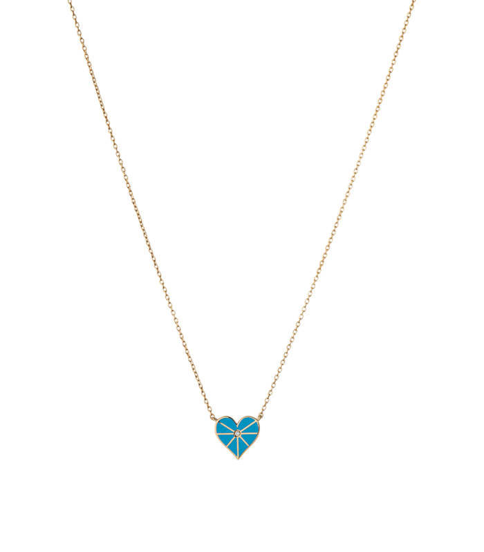 Multicolored Enamel Heart Small Necklace