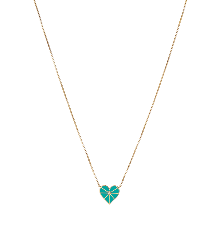 Multicolored Enamel Heart Small Necklace